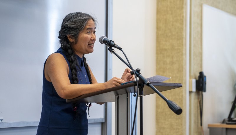 Vanessa Hua giving her craft talk