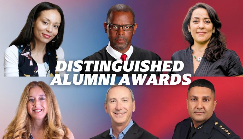 Headshots of the six recipients of Alumni Awards