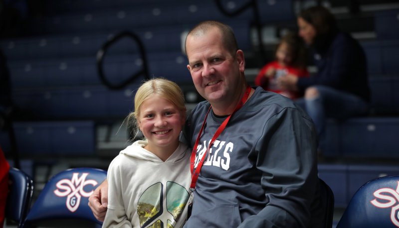 SMC Associate Vice President of Advancement Tom Carroll with daughter