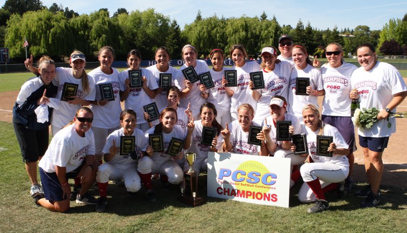 The 2010 softball players with PCSC Championship trophies