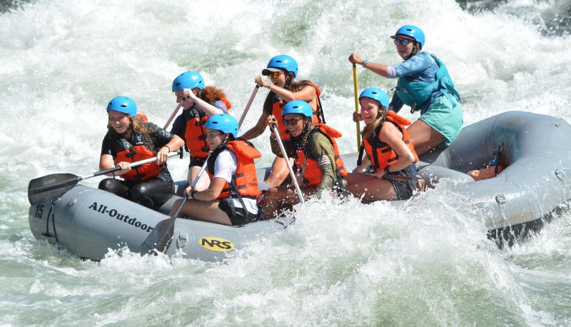 Equipped with helmets and life jackets SMC Students embarked on the whitewater rafting expedition over Labor Day Weekend. / Photo courtesy of  Hotshot Images