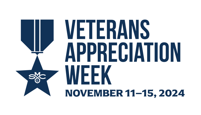 SMC logo on a star and text that reads: VETERANS APPRECIATION WEEK, NOVEMBER 11-15, 2024