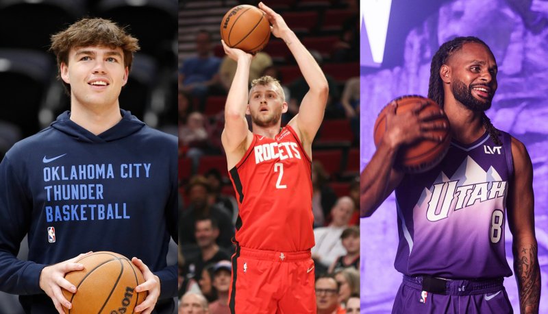 Three Gaels in NBA in 2024: From left, Alex Ducas, Jock Landale, Patty Mills