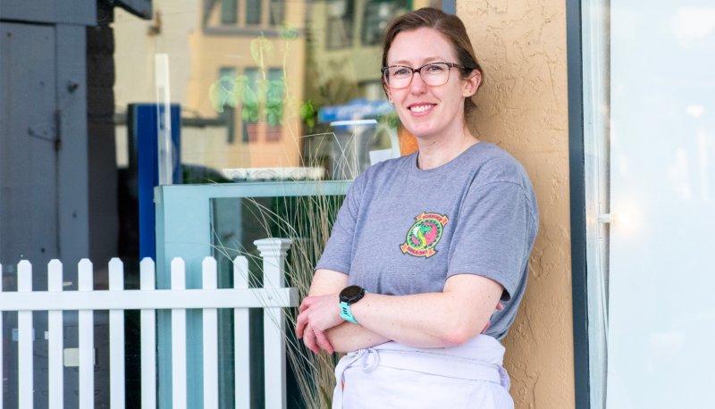 photo of amanda poore outside poore man bakery