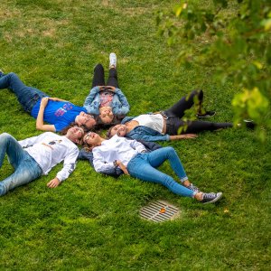 Students hangout after class