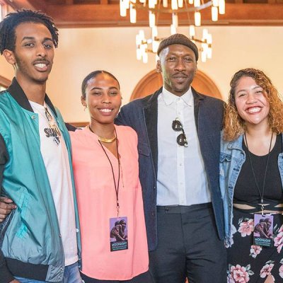 Mahershala Ali with Moonlight scholars