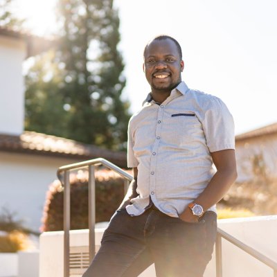 SEBA graduate student Brian Muganda on campus