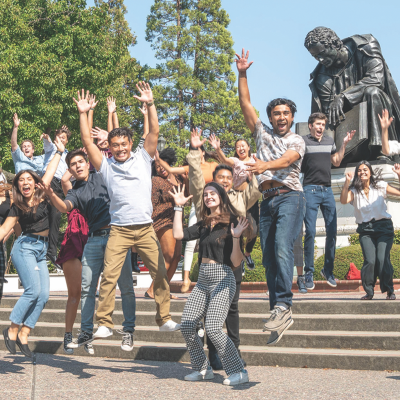 Students jump for joy