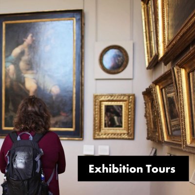 Person viewing art in museum