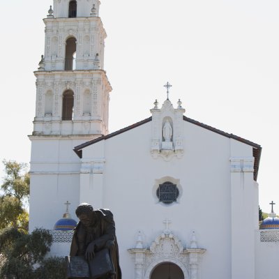 Saint Mary's chapel and statue of John Baptist De La Salle