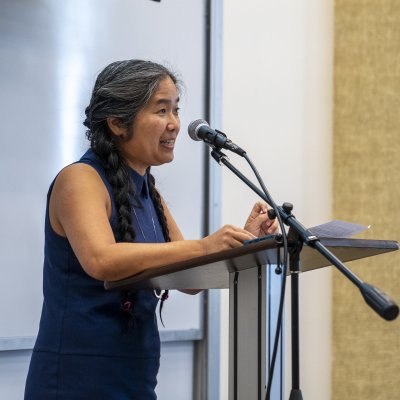 Vanessa Hua giving her craft talk