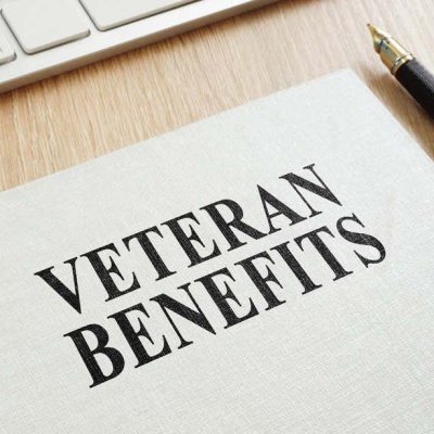 Picture of book that says Veteran Benefits