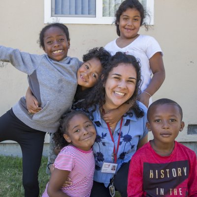 SMC Student Karla Anaya with students from De La Salle School