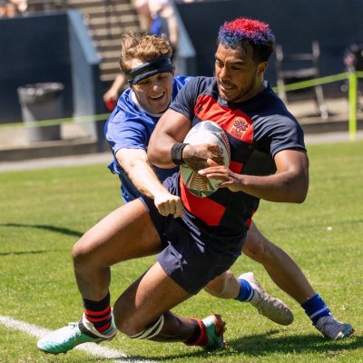 Men's Rugby player Kaipono Kayoshi scores against BYU in April 2024