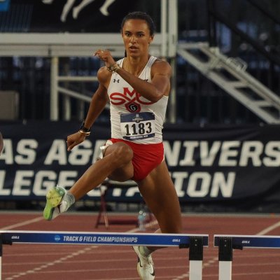 Runner Jaden DeSouza competes in hurdles at NCAA Regionals in May 2025