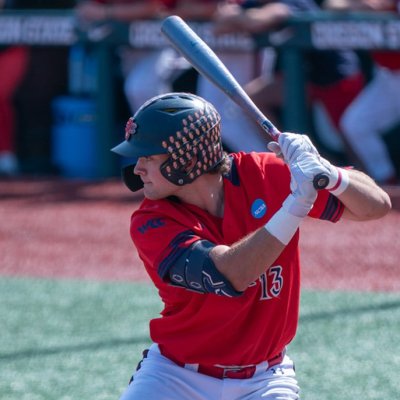 SMC baseball player Eddie Madrigal at bat against Oregon State in NCAA Tournament