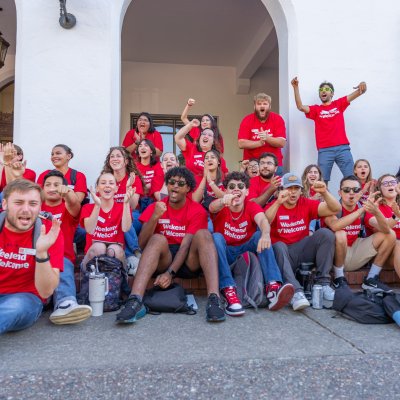 Students cheering together