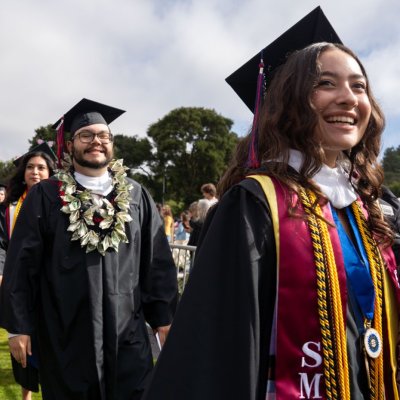 Students marching in commencement 2025