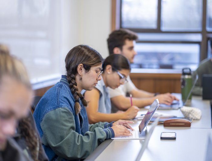 Student are in class taking notes