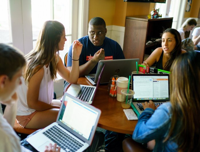 Students in a Writing Circle in the Writing Center