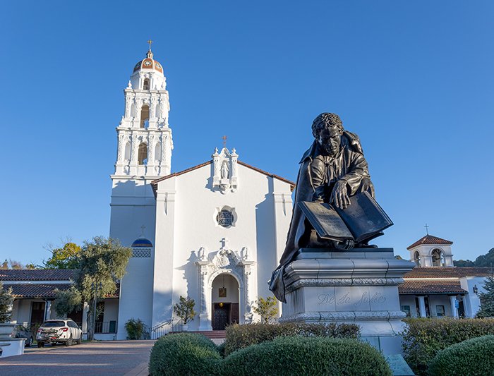 Statue of De La Salle in front of the Chapel
