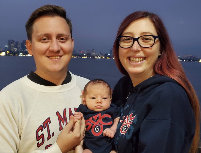 Lucas Nemeth '14, Ellie, and Hillary Peters '14, MA '15