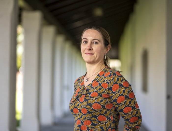 Picture of Charlotte Schiff-Norton, wearing a flowered  top