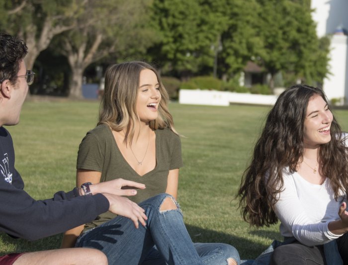 Saint Mary's Students on Chapel Lawn