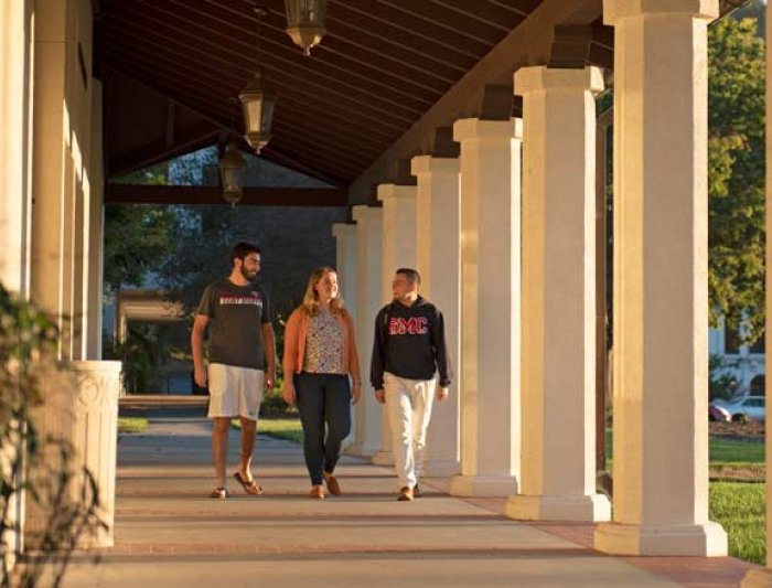 Students walking on Saint Mary's College Campus