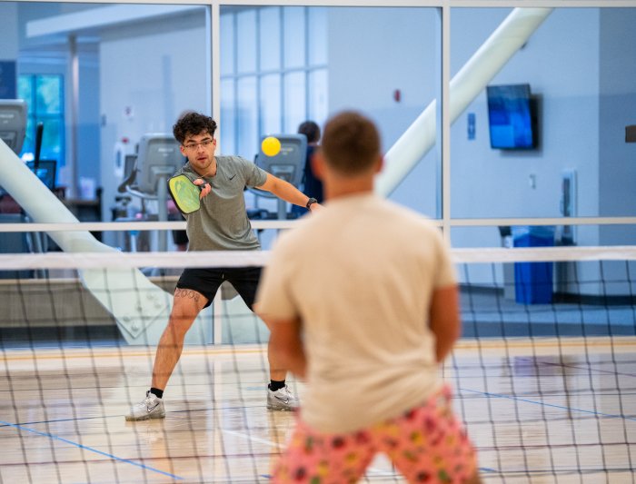 Student Plays pickleball