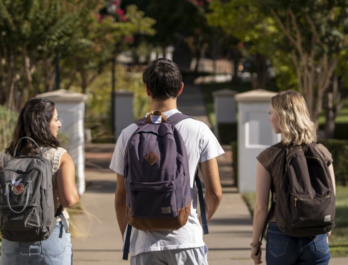 Saint Mary's Students Walking Campus with Friends