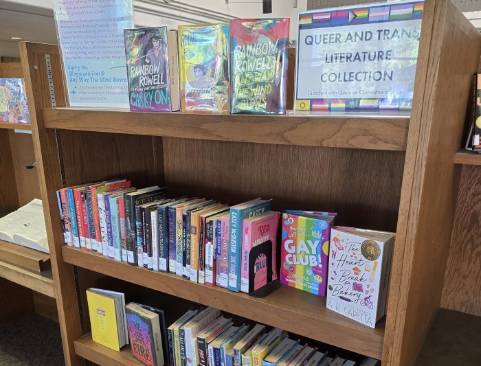 SMC Library Bookshelf LGBTQ Resources Photo
