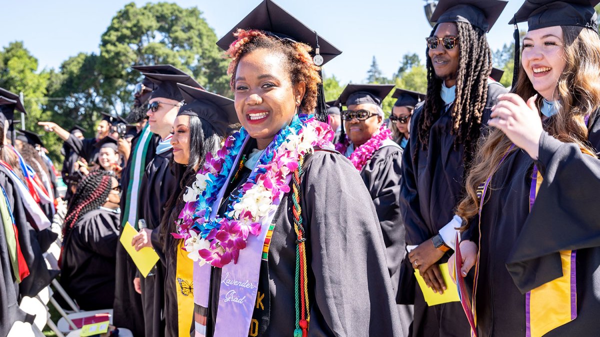 Students at graduation
