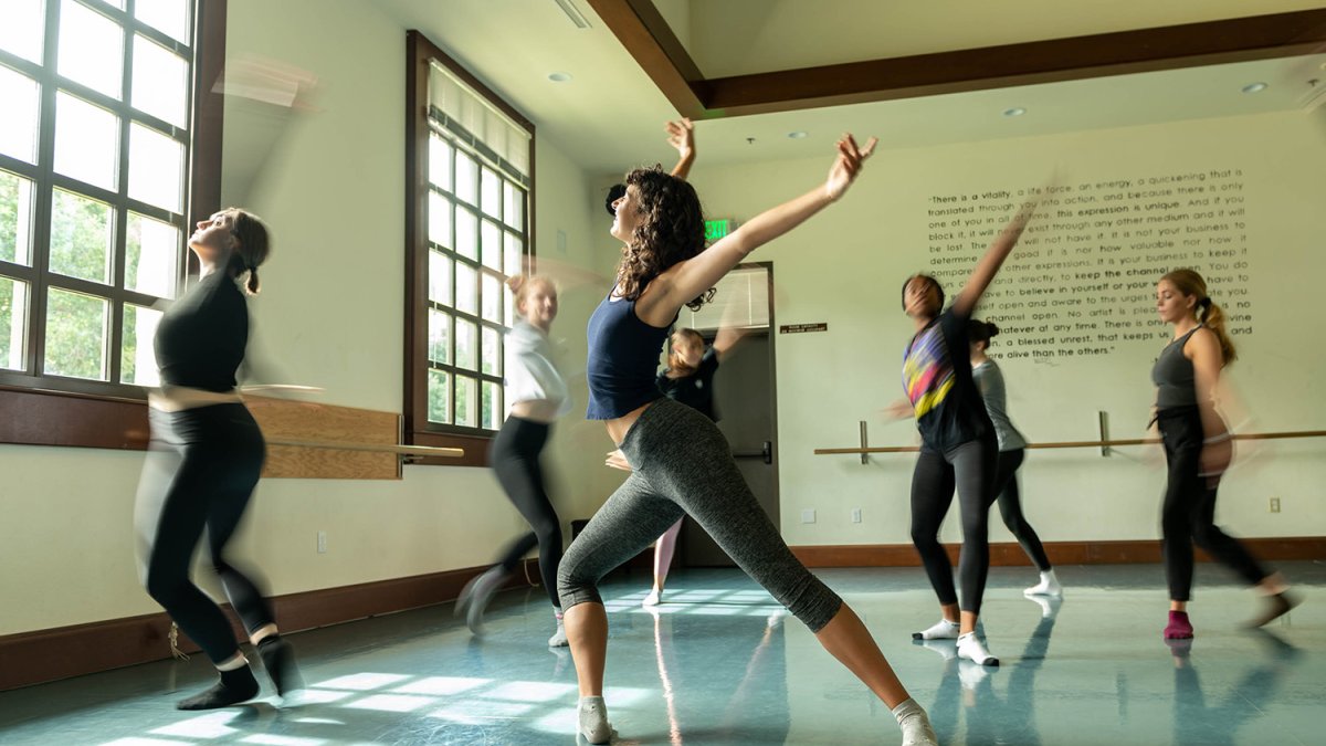 Students at a dance class