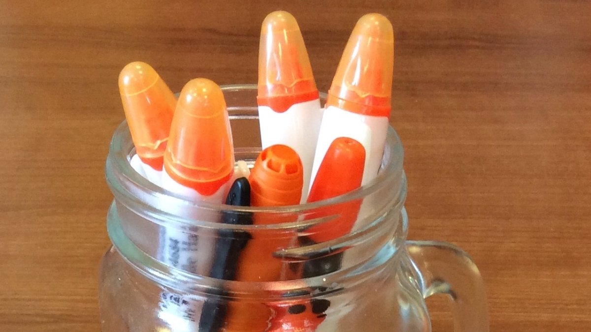 Jar of orange CWAC pans