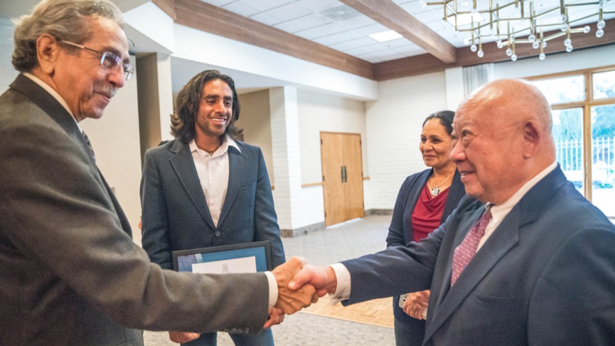 two people handshake