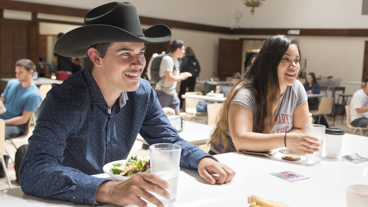 Saint Mary's Students in Cafeteria