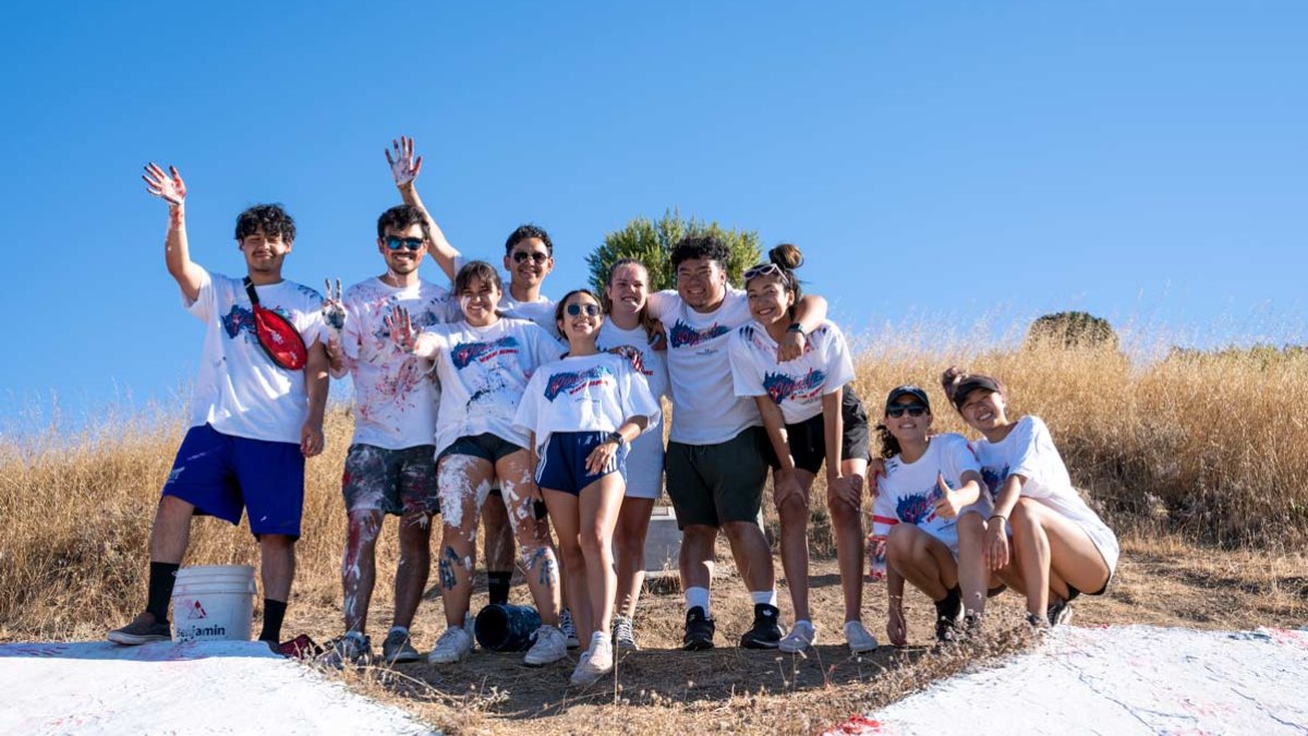 First year students painting the SMC