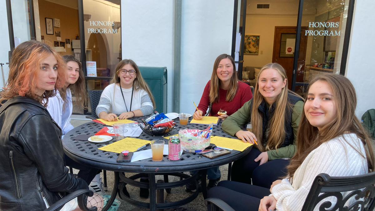 Students on the Honors Terrace