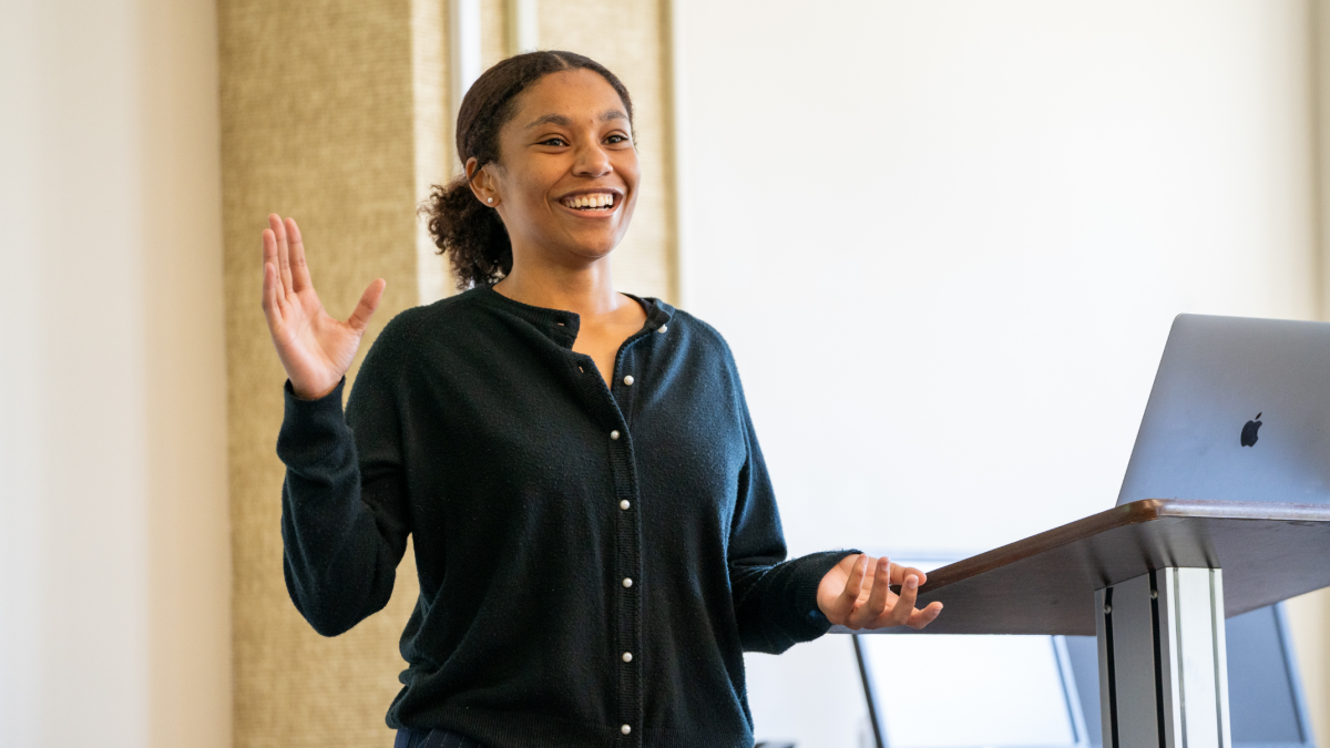 MA in Comm alum Hannah Baker